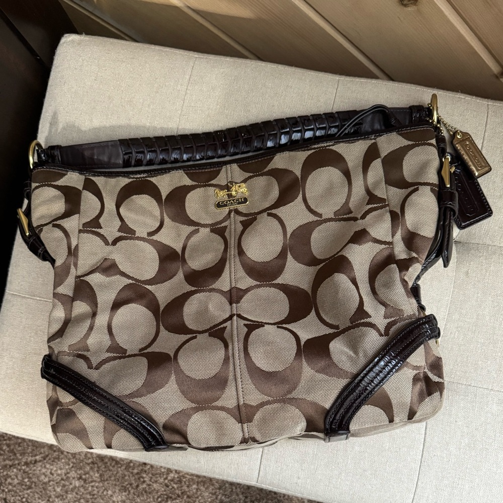 Coach Signature Monogram Hobo